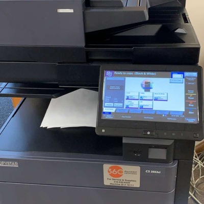 Our replacement printer- We have services for fax, print, and scan to email!